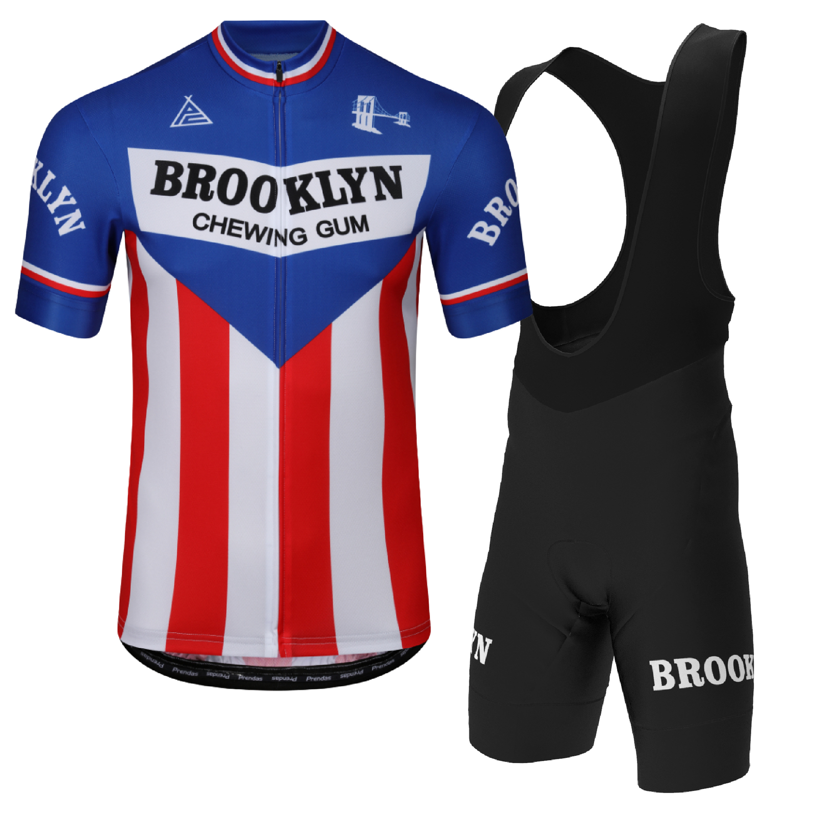 Retro Brooklyn Team Men's Cycling Jerseys Black/White