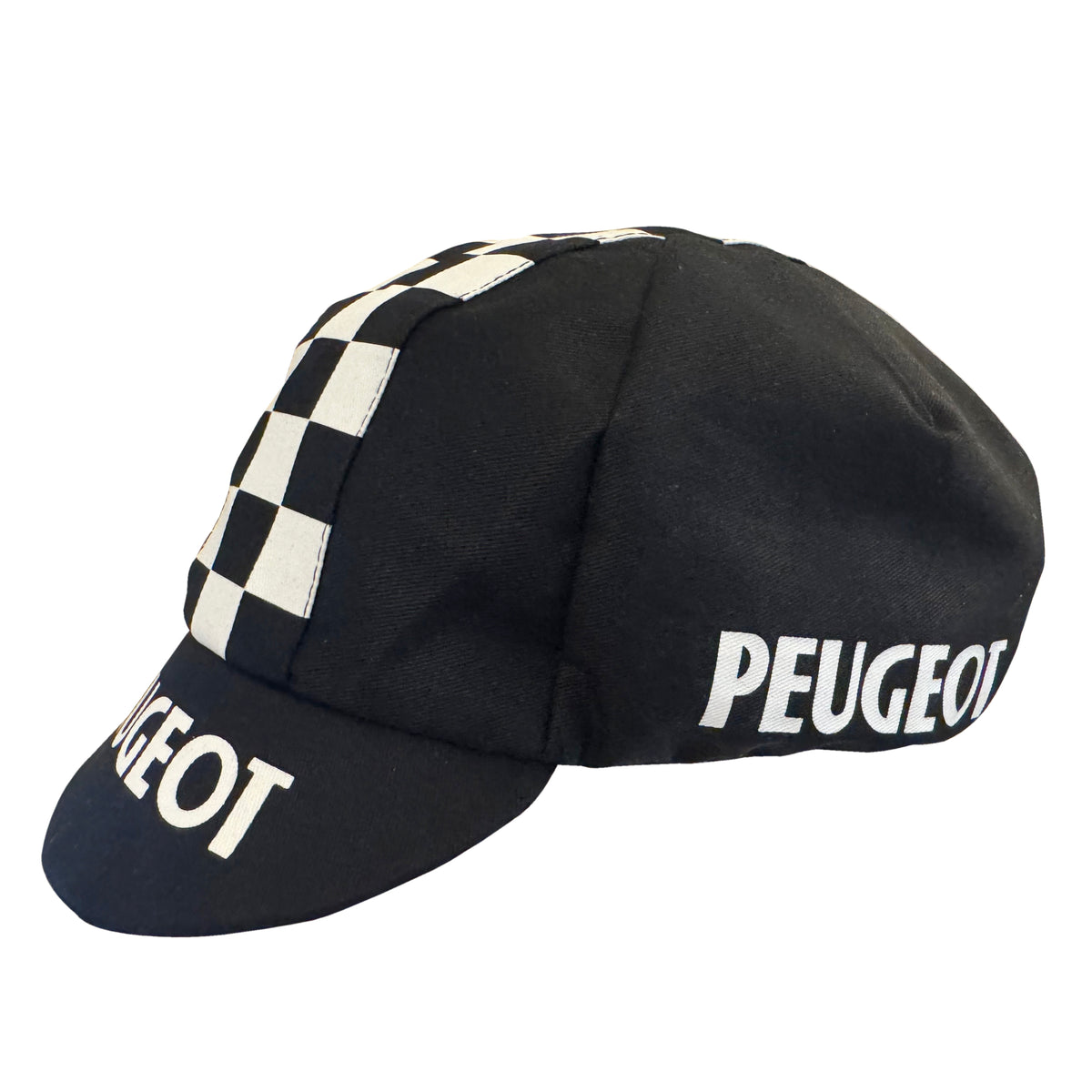 Peugeot Retro Black Cotton Cycling Cap (oversized)