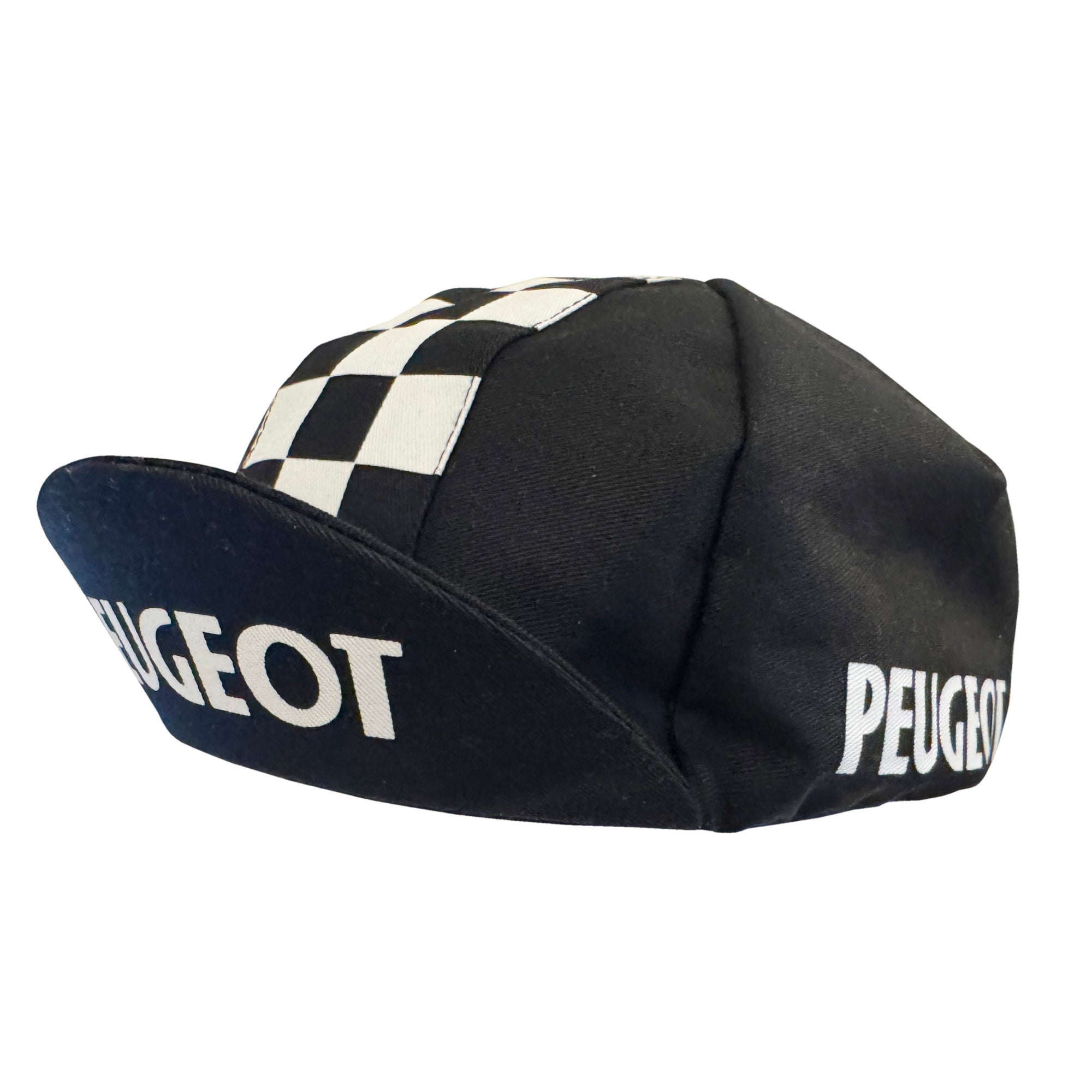 Peugeot Retro Black Cotton Cycling Cap (oversized)