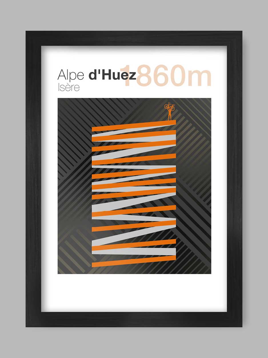 Cycling Climbs Poster Print - Alpe D&#39;Huez Posters The Northern Line 