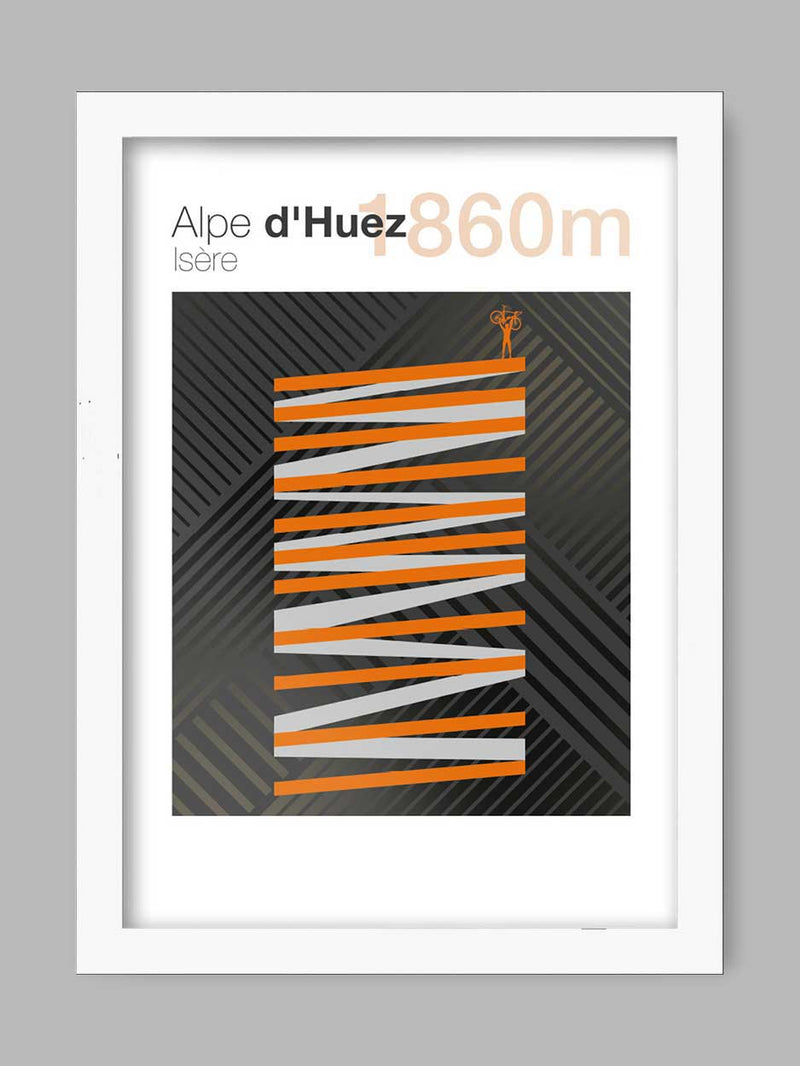 Cycling Climbs Poster Print - Alpe D'Huez Posters The Northern Line 