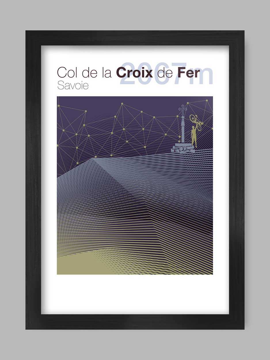 Cycling Climbs Poster Print - Col de la Croix de Fer The Northern Line 