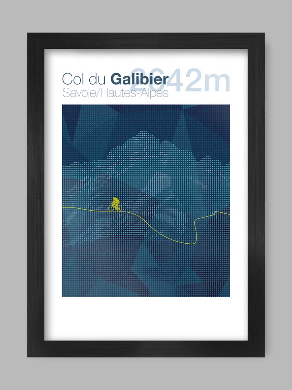 Cycling Climbs Poster Print - Col du Galibier The Northern Line 