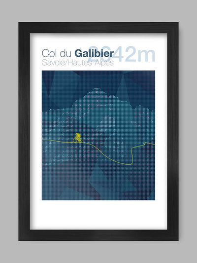 Cycling Climbs Poster Print - Col du Galibier The Northern Line