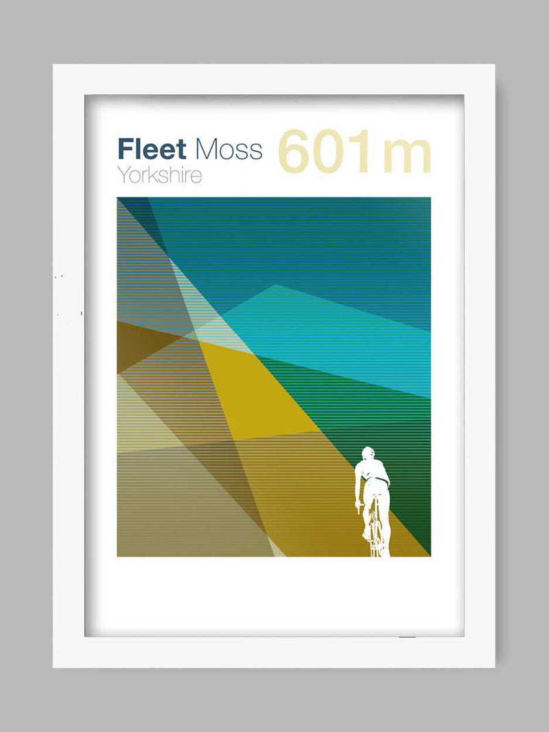 Cycling Climbs Poster Print - Fleet Moss The Northern Line 