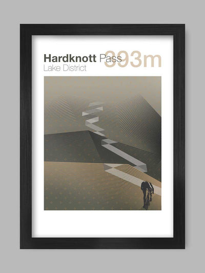 Cycling Climbs Poster Print - Hardknott Pass The Northern Line