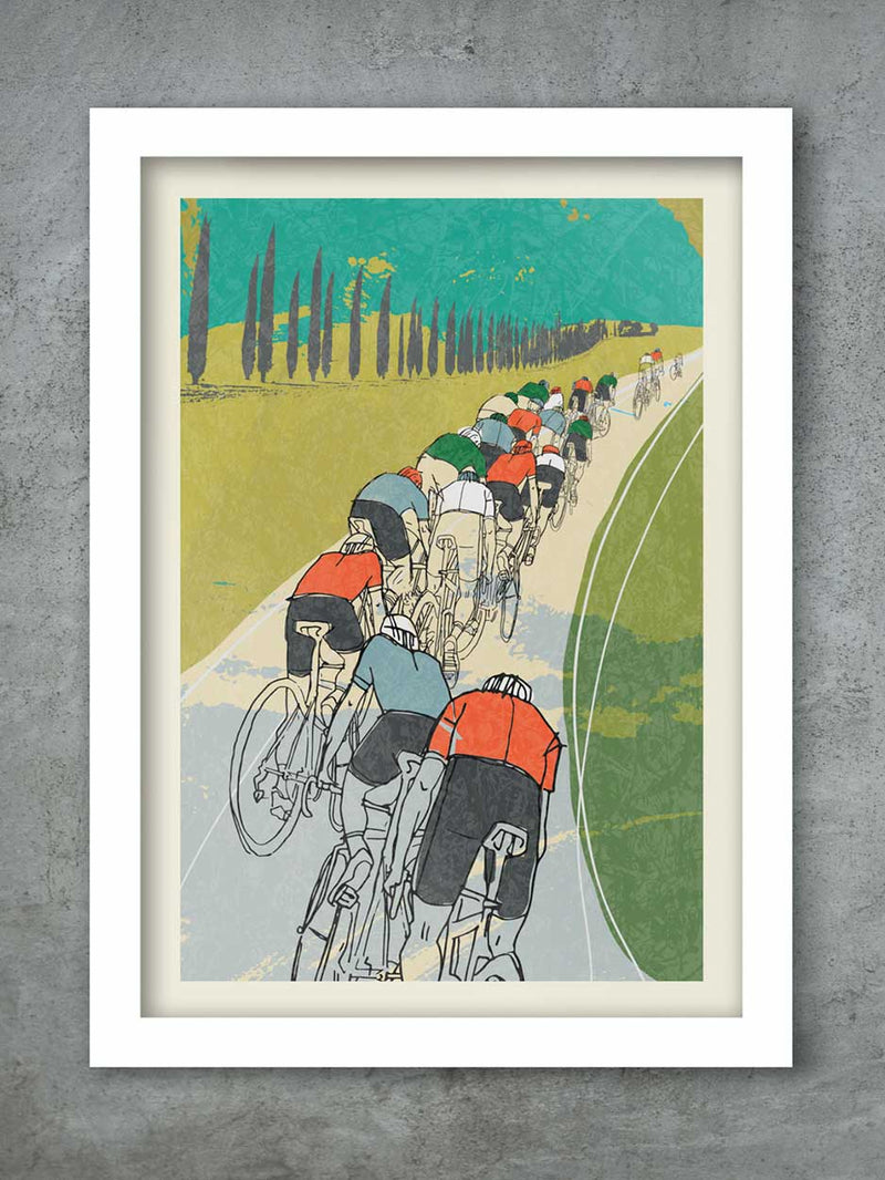 Retro style cycling print