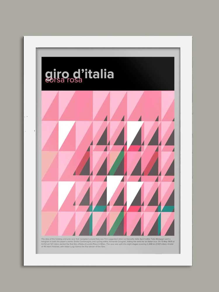 GIRO D'ITALIA GEOMETRIC CYCLING POSTER PRINT