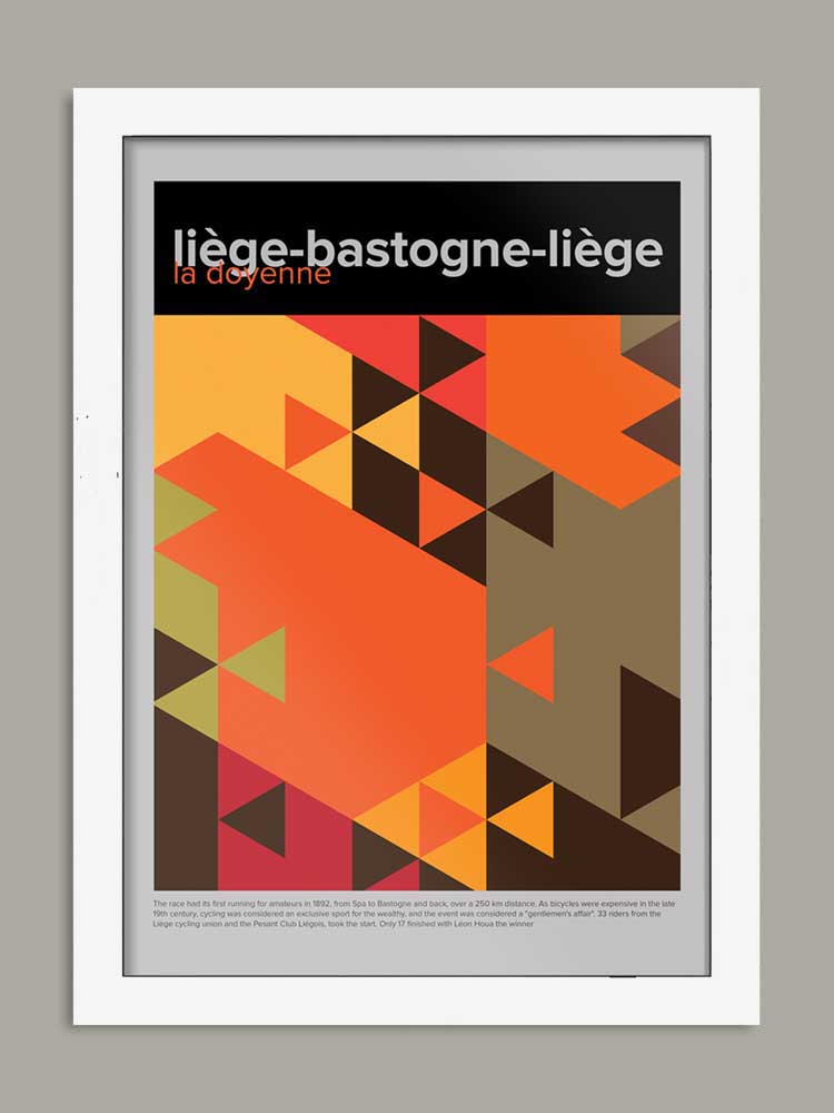 Liège-Bastogne-Liège Cycling Poster Print - geometric.