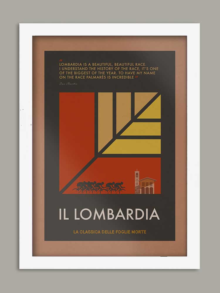 Lombardia Cycling Poster print - The Monuments. The great Autumnal classic.