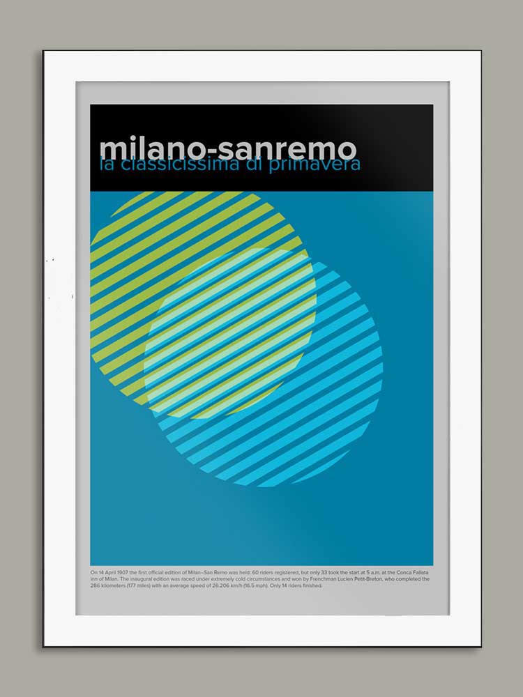 Milano-Sanremo Cycling Poster Print - Geometric.