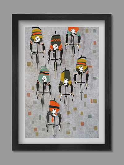 Over The Cobbles - Cycling Poster print