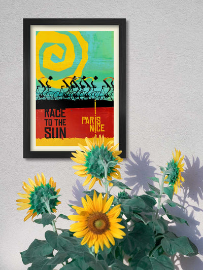 PARIS NICE RACE TO THE SUN RETRO STYLE CYCLING POSTER