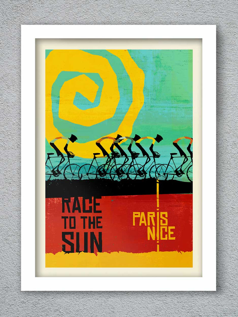 PARIS NICE RETRO STYLE CYCLING POSTER