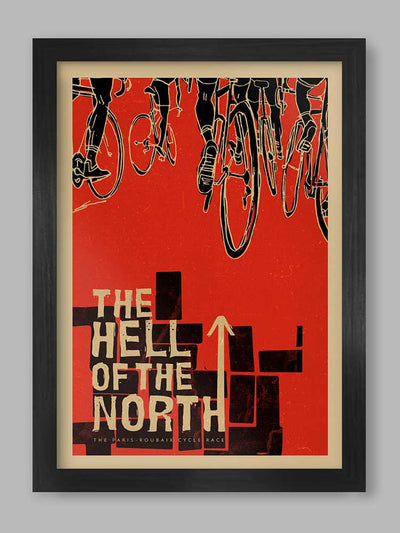 The Hell of the North Cycling Poster Print. Cycling Paris Roubaix theme print