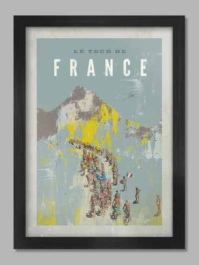 Tour De France Vintage Cycling Poster Print - Blue