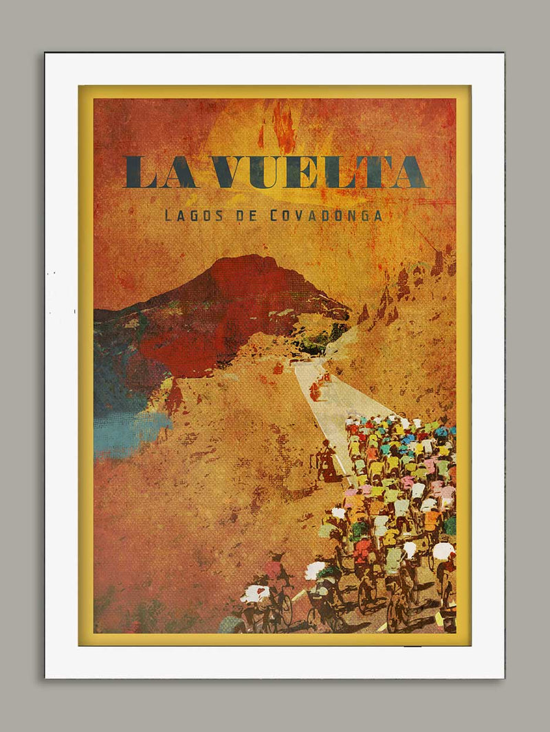 Vuelta a Espana Cycling Poster Print - Lagos de Covadonga is one of the most important climbs in Vuelta history.