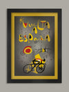 Vuelta a Espana retro, abstract cycling poster. Styled on and influenced by the Catalan artist Joan Miró